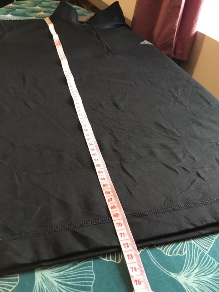 Haut 1/4zip manches longues prêt du corps pour homme Adidas noir taille M 145 - photo numéro 10