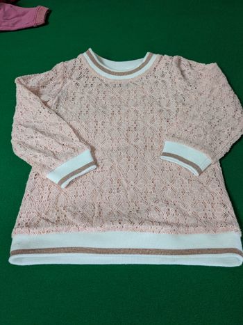 Sweat fille dentelle doublé débardeur 3 ans