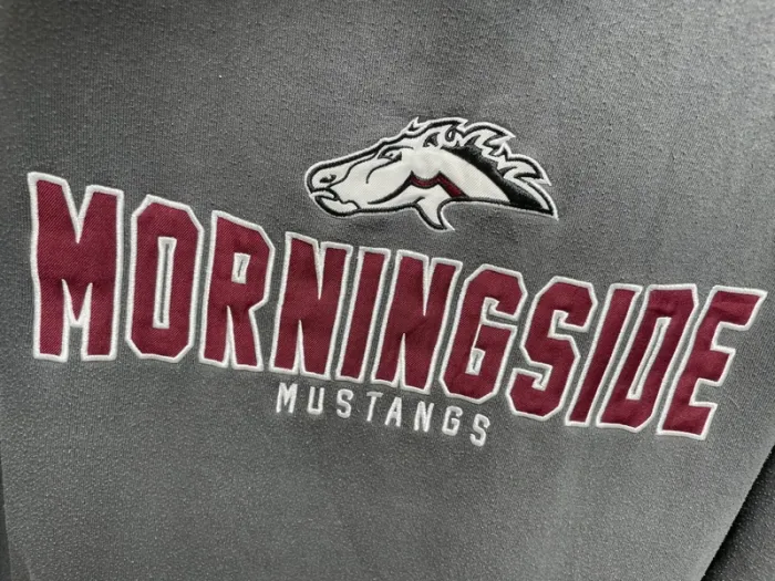 Varsity Grey Hoodie Morningside Mustangs Iowa University Mens S - photo numéro 3