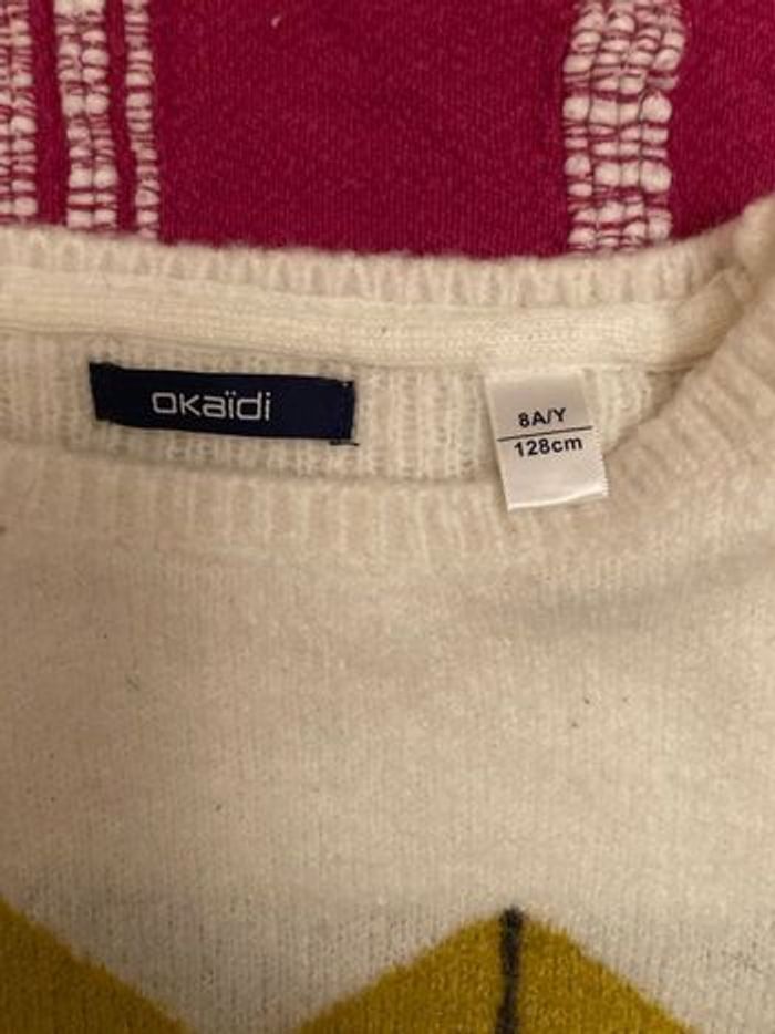 Pull gris et moutarde okaidi - photo numéro 3