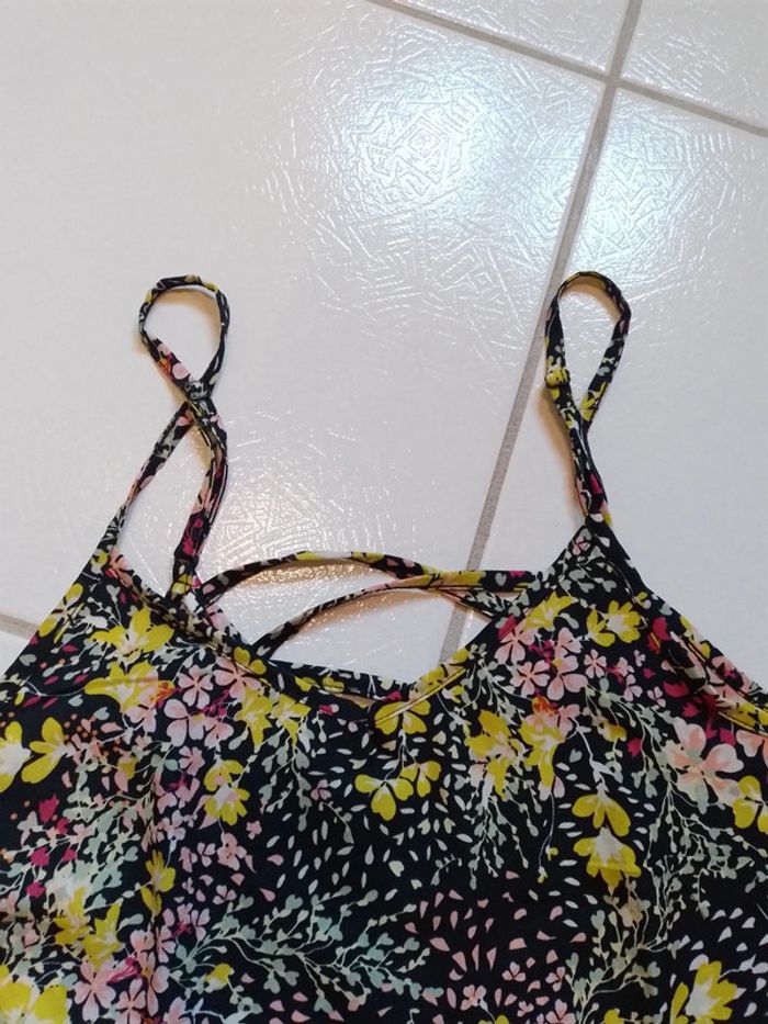 Débardeur à bretelles femme bleu motif fleurs - photo numéro 11