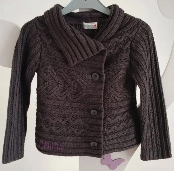 Joli gilet gris foncé en laine Chipie taille 4 ans