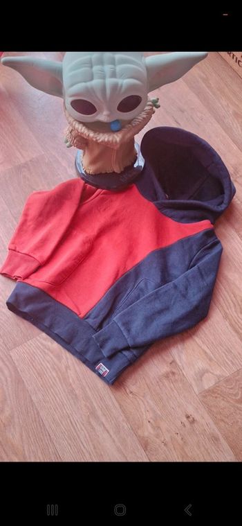 Sweat à capuche bicolore tape à l oeil