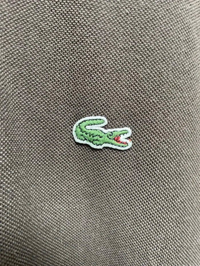 Polo Lacoste Regular fit vintage marron chocolat manches courtes taille 7 - photo numéro 2