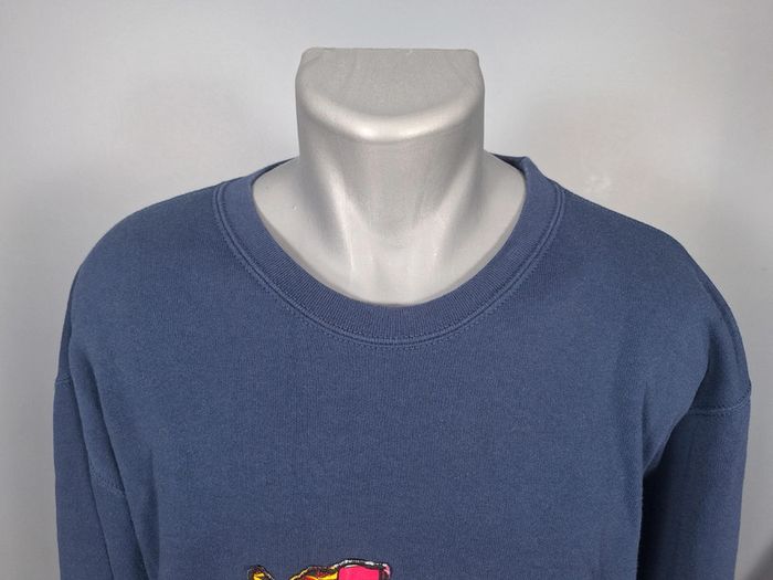 Sweat col rond / crewneck homme bleu foncé / taille XL full broderie (473) - photo numéro 2