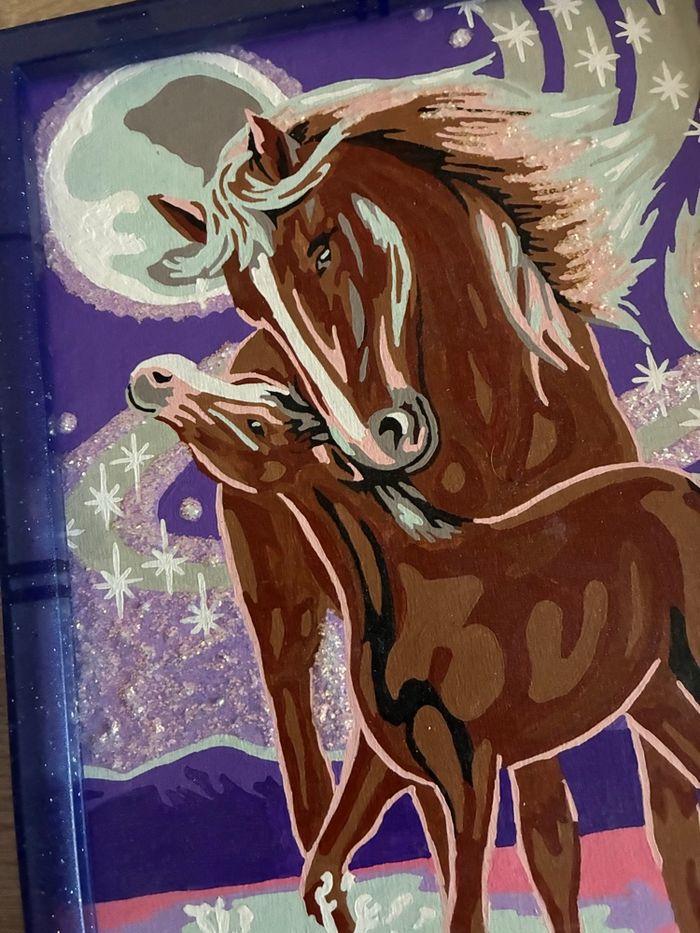 Cadre cheval peint à la main - photo numéro 2