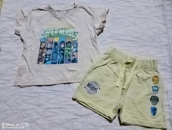 Marvel comics ensemble short t shirt 2 ans
