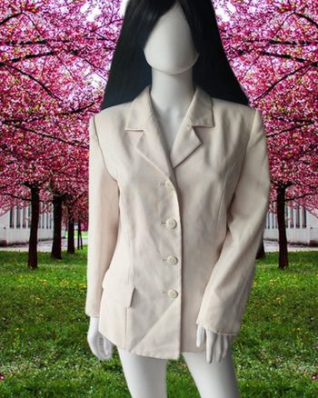 Blazer crème, sans marque, taille 42,  épaulettes et fausses poches