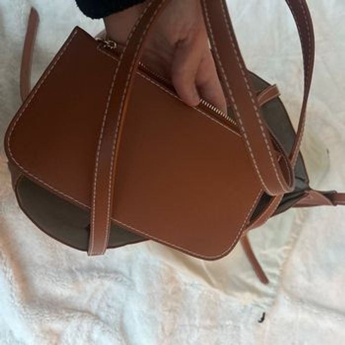 Sac à main marron fourre-tout camel - photo numéro 3