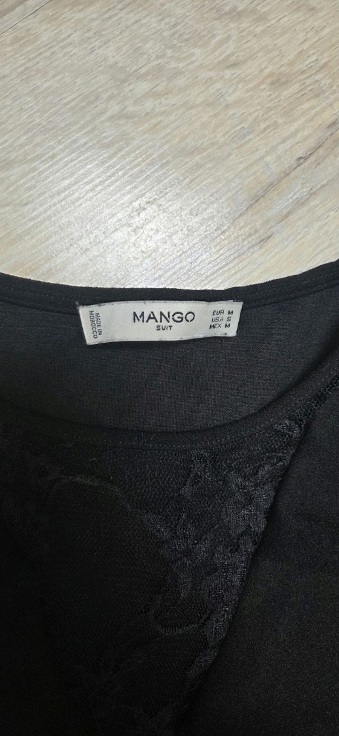 Robe Mango taille M noir en très bon état dentelle et froufrou - photo numéro 5