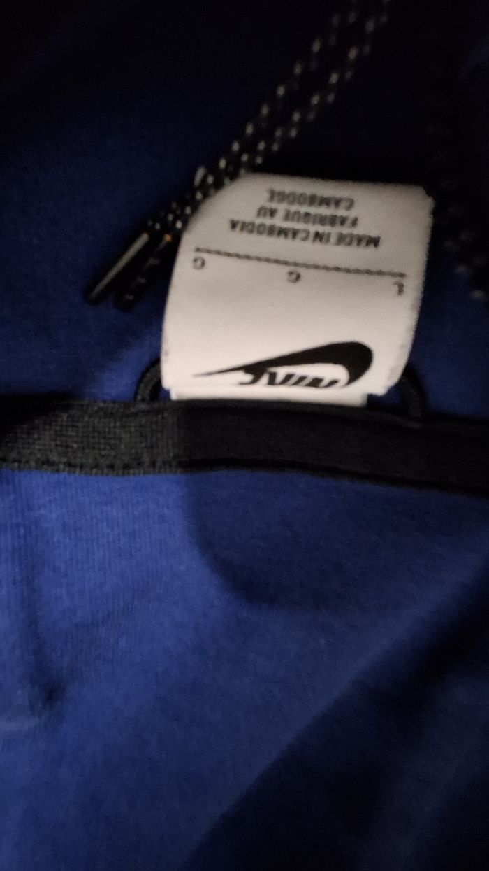 Pull à zip nike tech bleu taille L - photo numéro 5