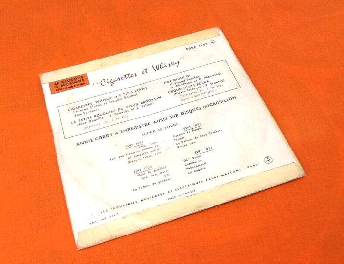 Vinyle 45 tours Annie Cordy Cigarettes & Whisky (1957) - photo numéro 2