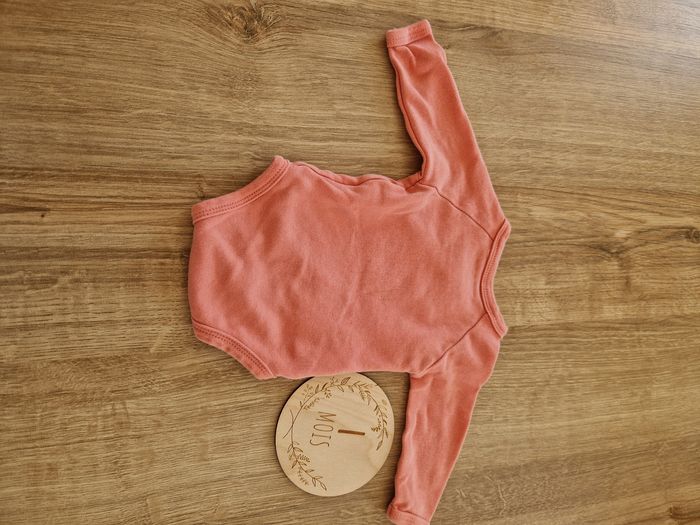 Body croisé manches longues 1 mois - Vertbaudet - Rose saumon - photo numéro 2