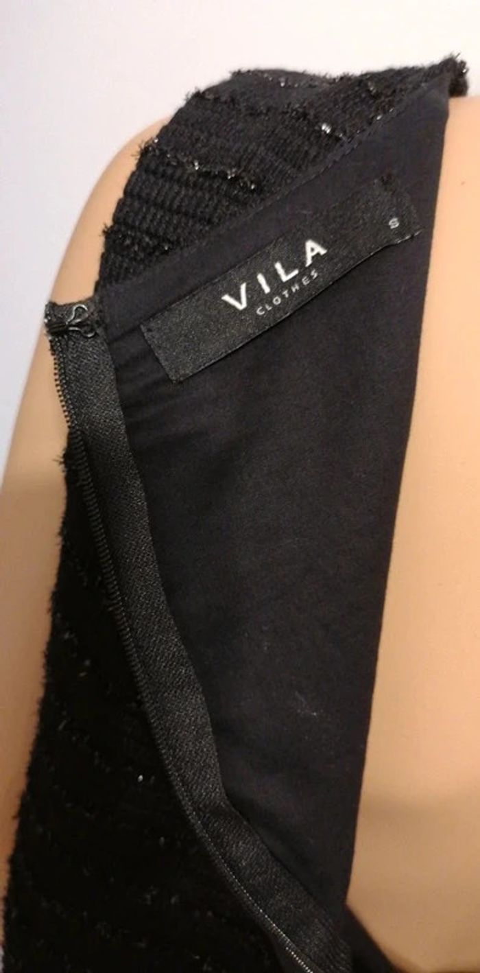 Robe et son boléro intégré noir pailleté S état neuf - photo numéro 3