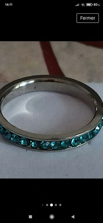 Anneau cristaux bleu