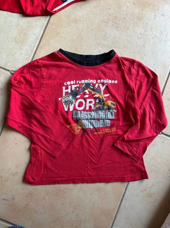 Teeshirt manches longues 8 ans garçon tractopelle