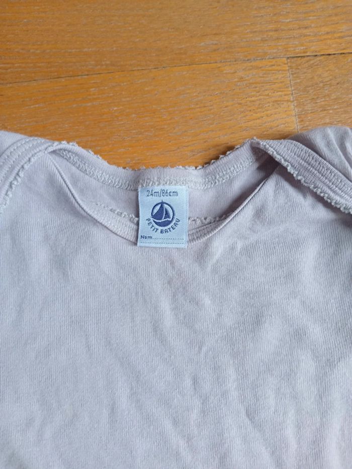 Bodie fille mauve manches courtes Petit Bateau 24 mois - photo numéro 2