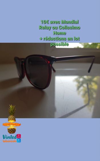 Monture de lunettes de soleil brun rouge