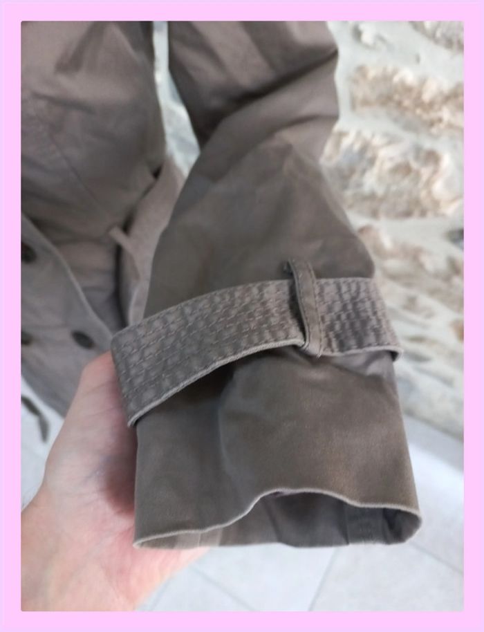 Trench-coat court Piazza Italia gris/taupe cintré - Taille S - Style chic décontracté - photo numéro 8