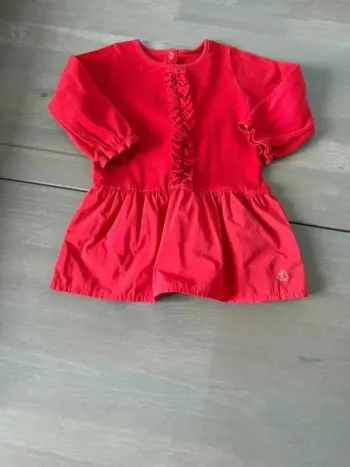 Adorable robe rouge pour bébé - Taille 12 mois - Petit Bateau