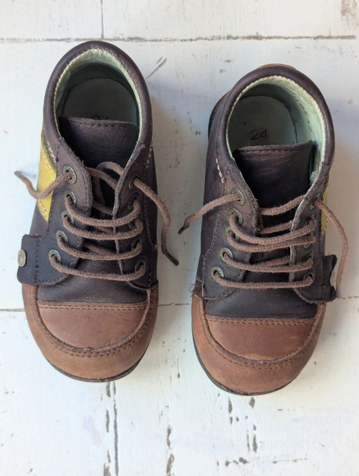 Chaussures montantes cuir marron Kickers – Taille 24 - photo numéro 7