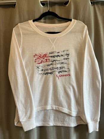 pull blanc creeks drapeau états unis taille Xs