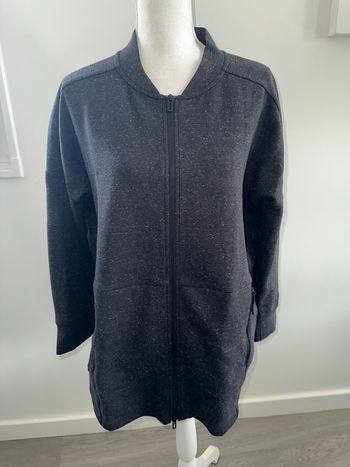 Sweatshirt zip long Gris moucheté Adidas T40 L