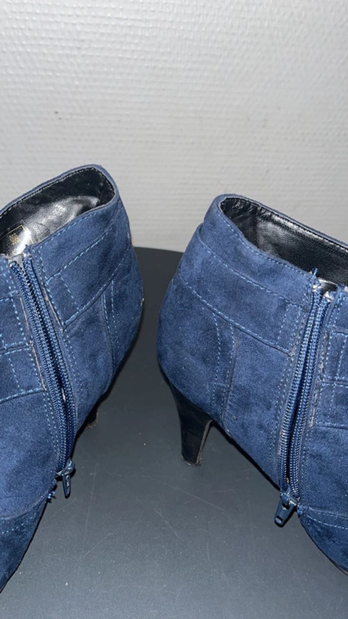 Élégantes bottines bleue marine façon daim 38 - photo numéro 4
