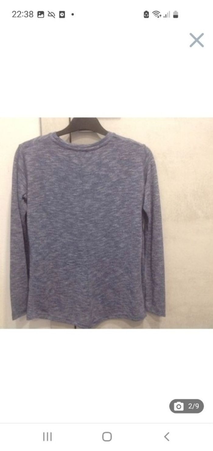 Tee-shirt manches longues 16 ans chiné bleu marine Atmosphère - photo numéro 6