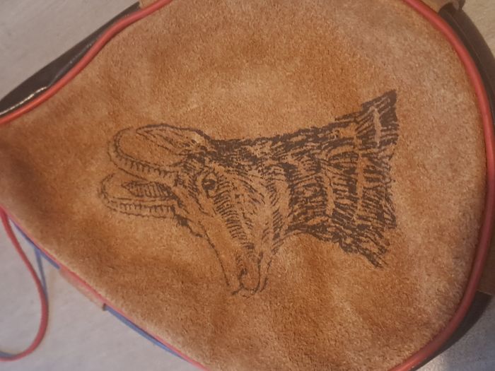 Gourde vintage en cuir peau de chamois - photo numéro 4