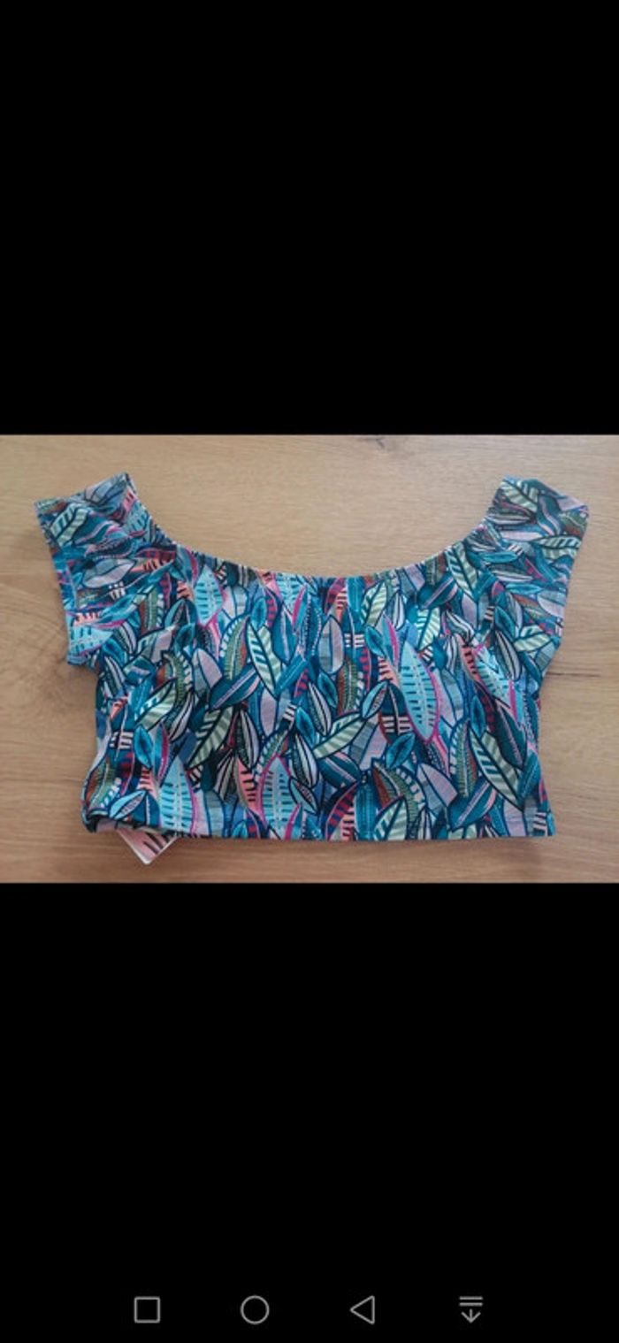 Haut de maillot de bain / croc top bleu / turquoise Taille 38 - photo numéro 7