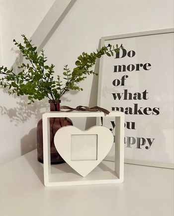 💜 Cadre photo cœur blanc 💜