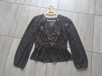 Blouse courte Légère noir doré Taille 38
