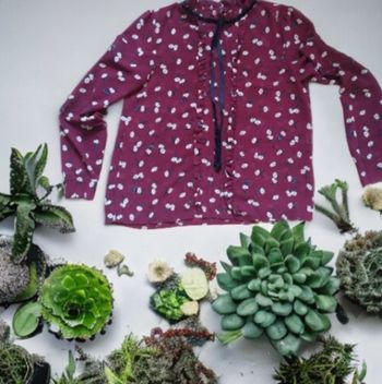 Chemisier blouse voile bordeaux très habillé 38