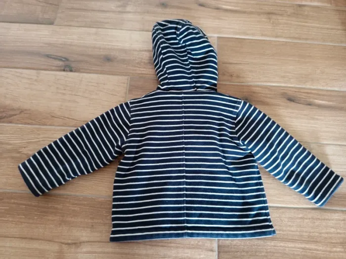 Veste molleton marinière Petit Bateau, 18 mois - photo numéro 2