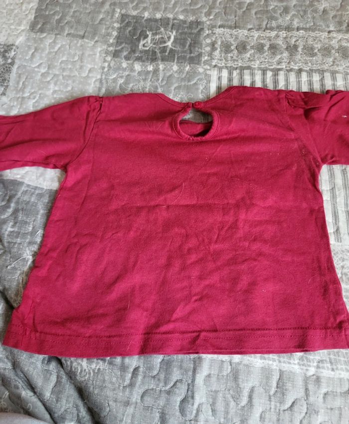 Tee shirt rose fushia 18 mois - photo numéro 4