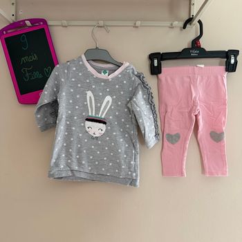 Joli ensemble maillot longues manches et legging fin - T9mois - tex