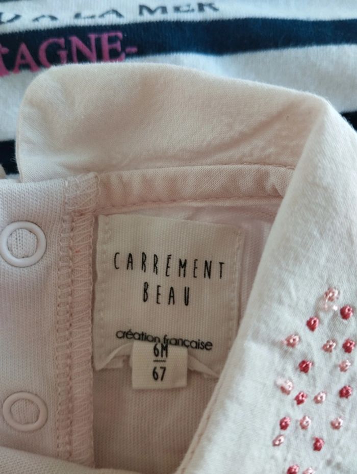 lot de 4 maillots manches courtes 6 mois différentes marques - photo numéro 3