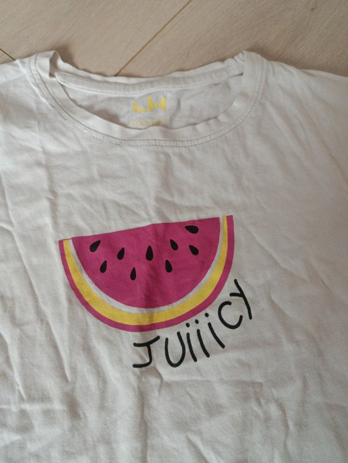 Tee-shirt blanc pastèque 🍉 12 ans - photo numéro 2