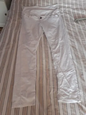 Jean slim Maternité blanc effet used