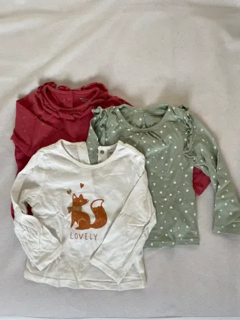 Lot 3 tee shirt ML 18 mois Vertbaudet