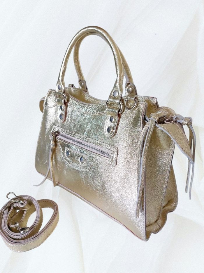 Sac trapèze cuir irisé 🇮🇹 - photo numéro 3