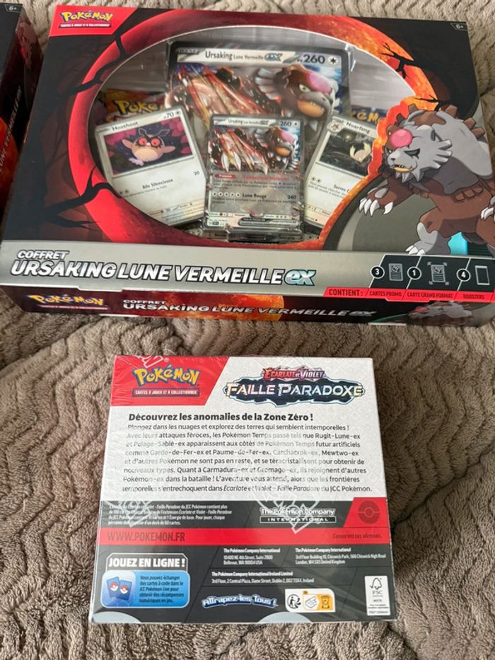 Lot Pokémon Collector – Coffrets Ursaking EX + Boosters faille Paradoxe neuf scellé - photo numéro 3