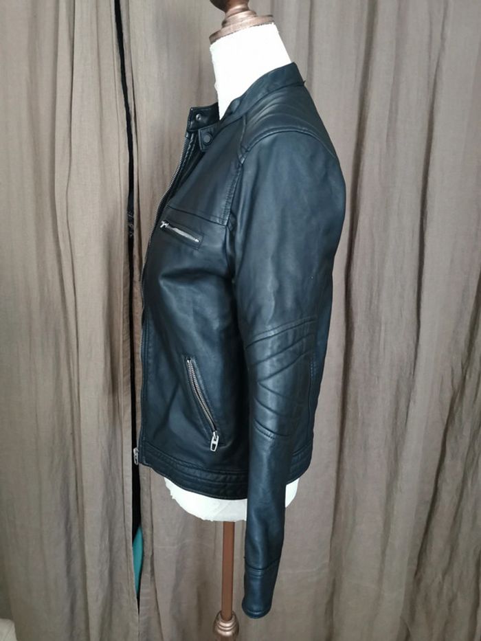 Blouson blazer perfecto veste en cuir noir Zara taille 11-12 ans - photo numéro 2