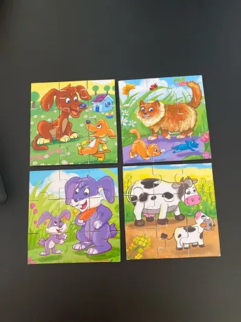 4 puzzles en bois 9 pièces