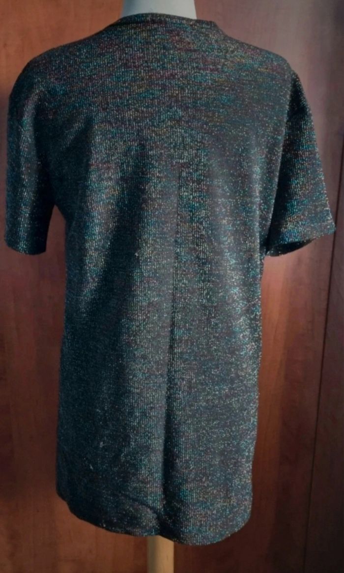 Robe courte noir à paillette multicolore taille S - photo numéro 7