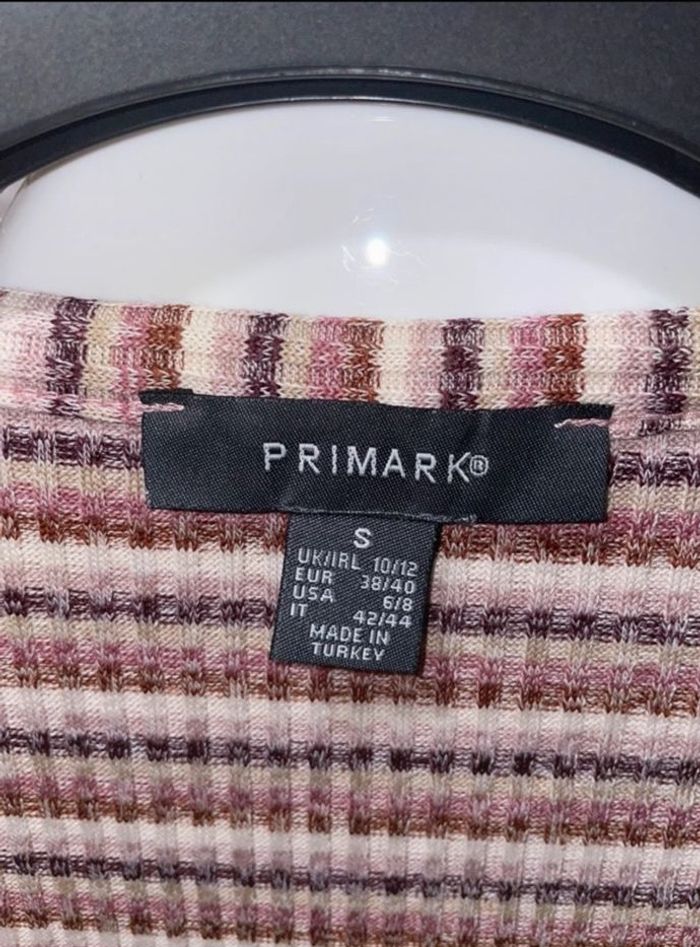 Gilet manches longues à lignes rose et mauve Primark - Taille S - Neuf sans étiquette - photo numéro 2