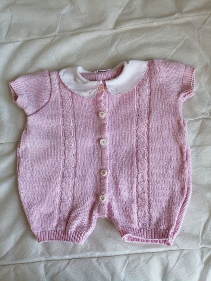 Combi short rose 3 mois Jacadi coton