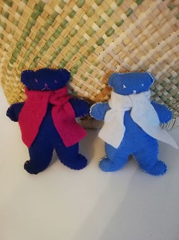 Lot de deux petit ourson en feutrine