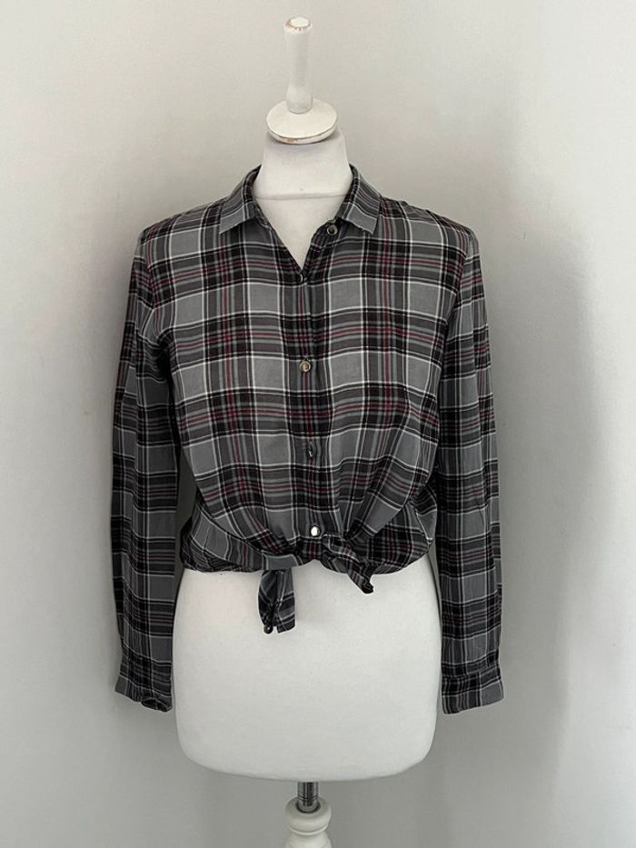 Chemisier à carreaux gris et bordeaux The Kooples XS